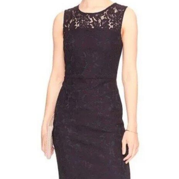 Nwt Banana Republic ladies sz 4 purple lace Sheath dress - Picture 1 of 6